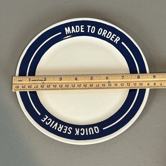 2 Kate Spade Lenox Orders Up MADE TO ORDER Plate Salad Plate 8.5" Blue Retro - Picture 7 of 8